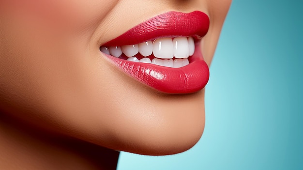 Boca feminina sensual aberta com dentes brancos ilustração de abertura e comunicação comunicação closeup AI gerado