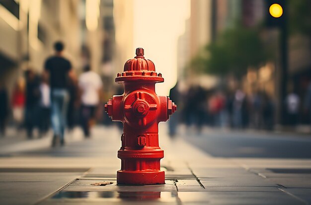 Foto una boca de incendios en la calle ai generativa