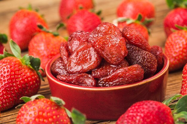 Bocadillo chino. Conservas de fresa, fresas secas