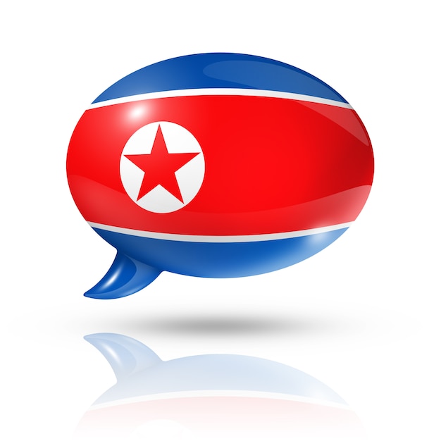 Foto bocadillo de diálogo de la bandera de corea del norte