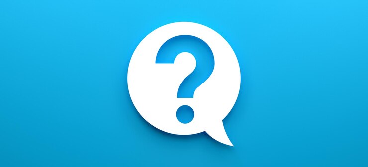 Foto bocadillo de diálogo y signos de interrogación