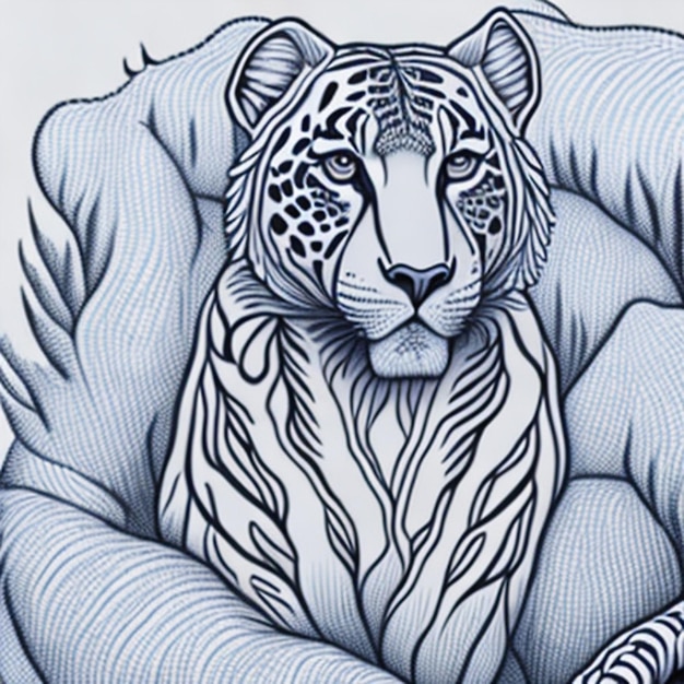 Foto boceto del arte del tigre