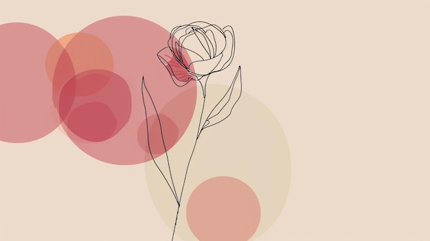 un boceto de rosas con círculos en el fondo