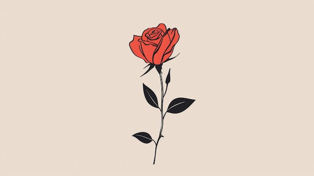 un boceto de rosas rojas con hojas y brotes ilustración de arte vectorial