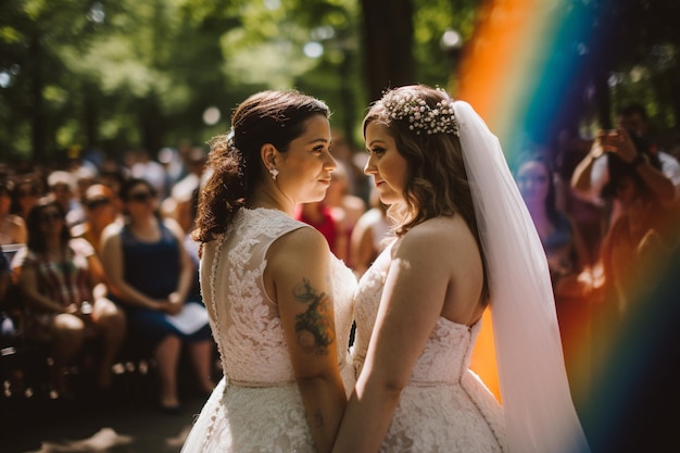 Una boda arcoiris en la arboleda