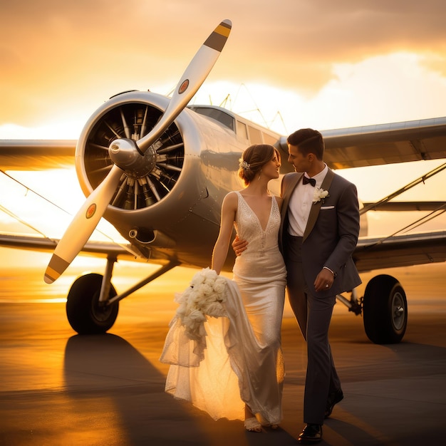 Boda en avión