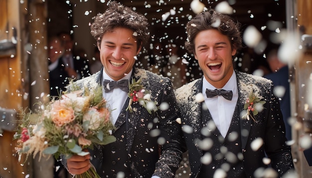 La boda de dos hombres homosexuales