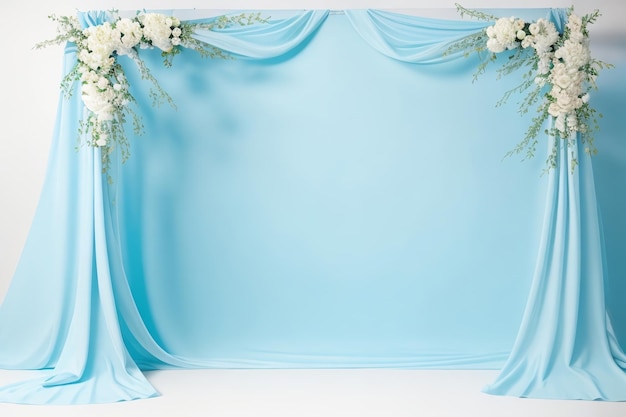 Boda interior con fondo azul