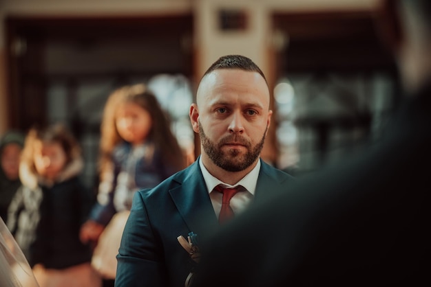 Boda de una pareja musulmana durante una ceremonia de boda Matrimonio musulmán Enfoque selectivo