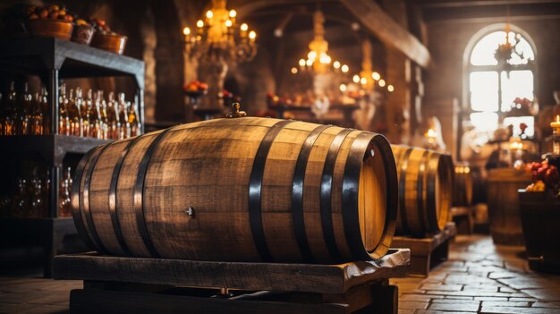 Foto bodega apilada con una abundancia desbordante de botellas de vino ar 169