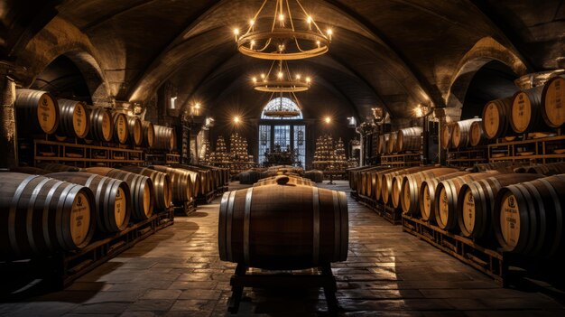 Foto bodega apilada con una abundancia desbordante de botellas de vino ar 169