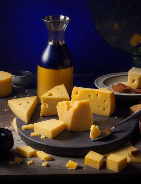 bodegón de foto deliciosos trozos de queso fondo de pantalla