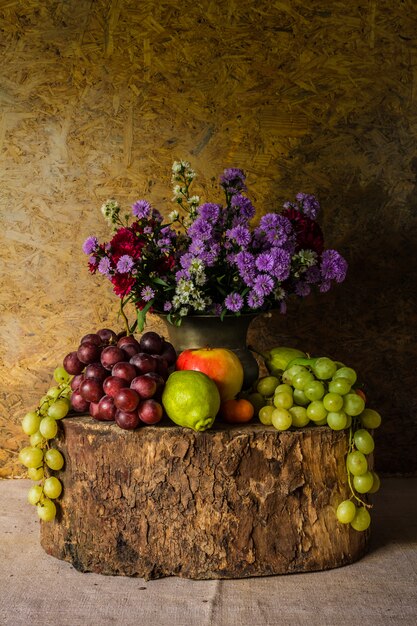 Bodegón con frutas.