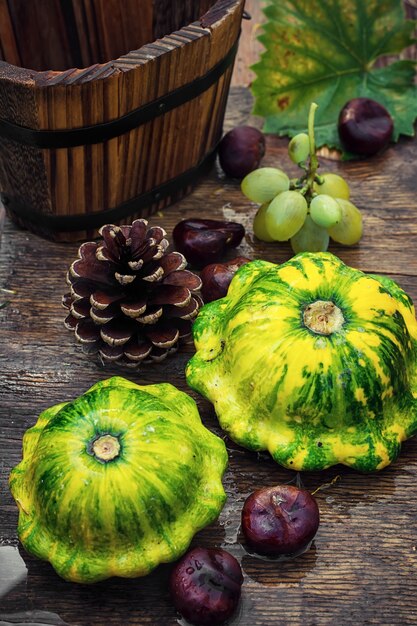 Bodegón de otoño con calabaza