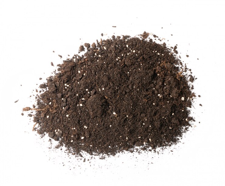 Foto bodenhaufen mit isolierten mineraldüngern