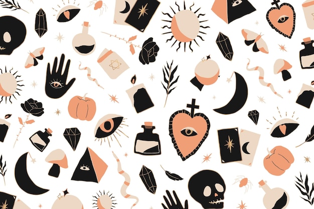 Böhmische Hexerei-Droodle png Halloween durchsichtig