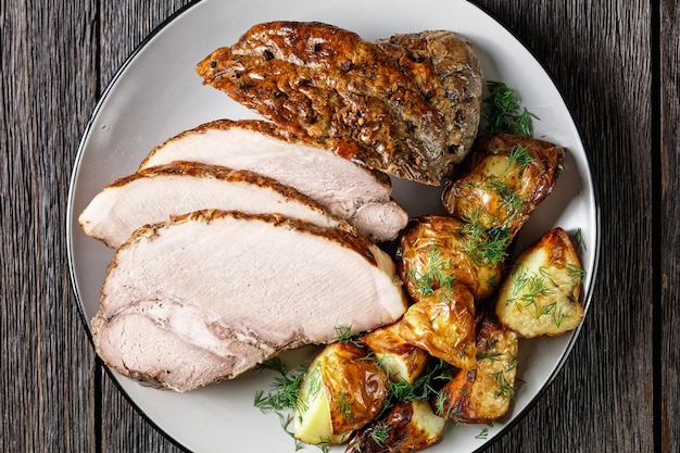 Böhmischer Schweinebraten mit Kartoffeln Schweineschulter