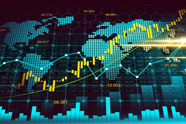 Börse oder Devisenhandelsdiagramm im grafischen Konzept