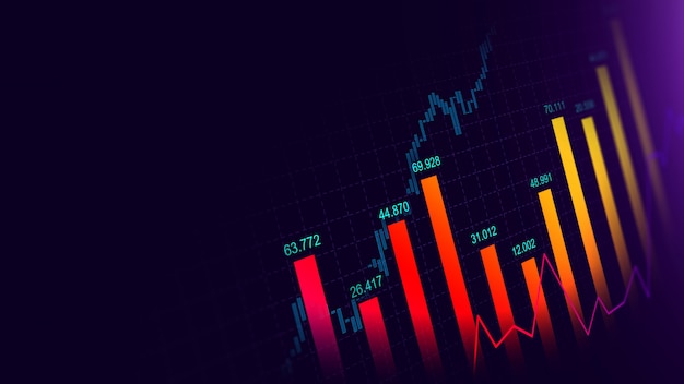 Börse oder Devisenhandelsdiagramm im grafischen Konzept