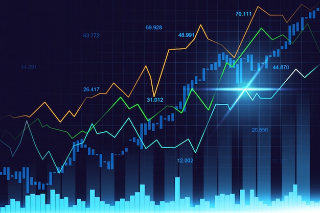 Börse oder Devisenhandelsdiagramm im grafischen Konzept