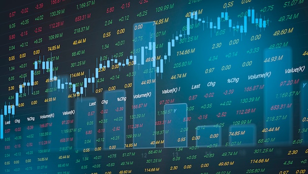 Börsediagrammgeschäfts-Devisenhandelsinvestitionsfinanzaktiendiagramm-Börsenwachstum und Krisengeld