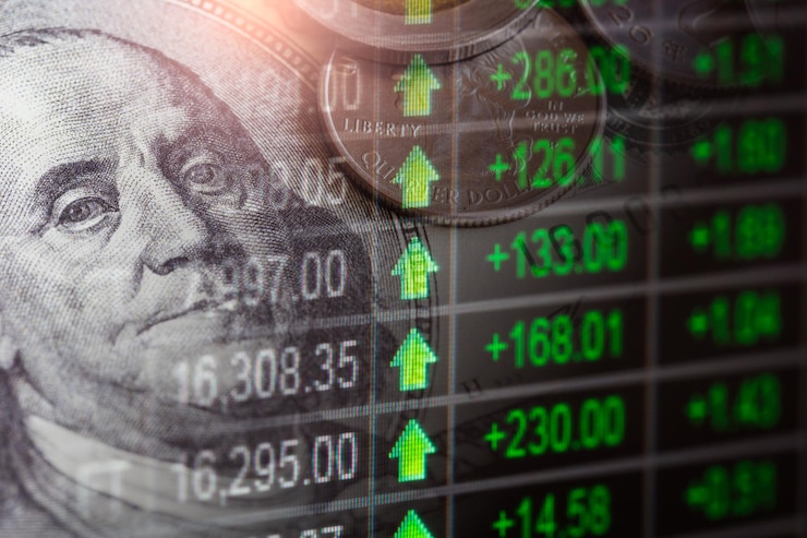 Foto börsen- oder devisenhandelsdiagramm und candlestick-diagramm, geeignet für finanzinvestitionskonzept