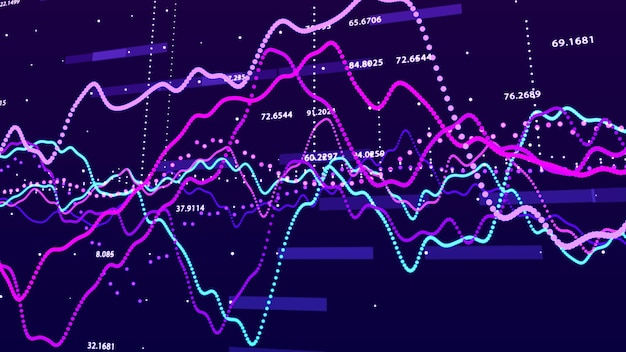 Börsendiagramm Big-Data-Visualisierung Investitionsdiagramm-Konzept 3D-Rendering