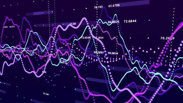 Börsendiagramm Big-Data-Visualisierung Investitionsdiagramm-Konzept 3D-Rendering