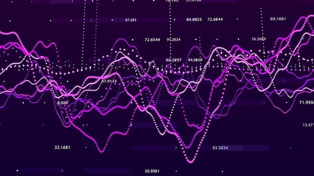 Börsendiagramm Big-Data-Visualisierung Investitionsdiagramm-Konzept 3D-Rendering