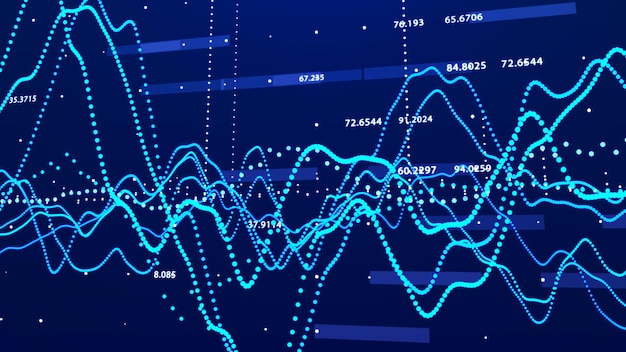 Börsendiagramm Big-Data-Visualisierung Investitionsdiagramm Konzept 3D-Rendering