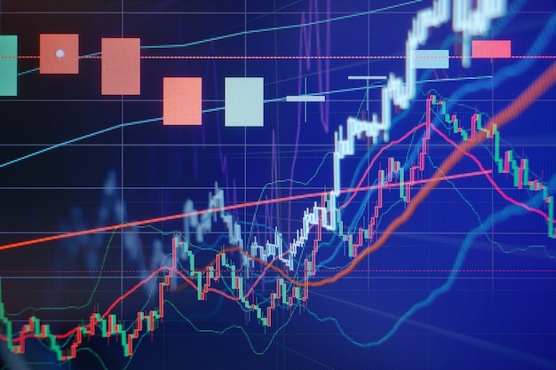 Börsendiagramm und Balkendiagramm - Finanzgeschäftshintergrund