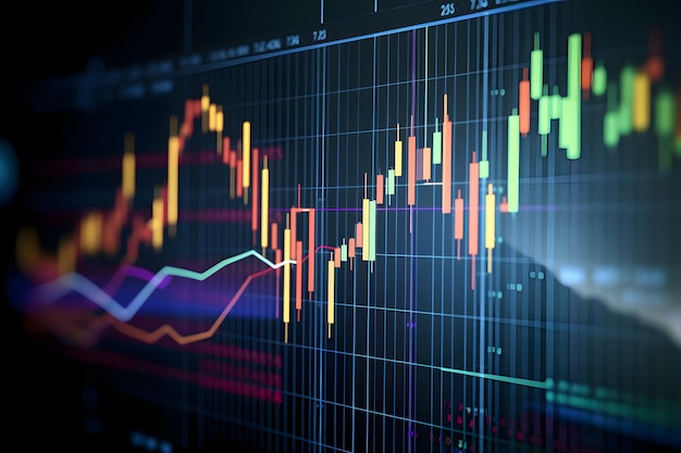 Börsendiagramme auf dem Bildschirm