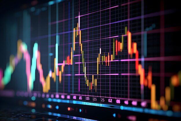 Börsendiagramme auf dem Bildschirm