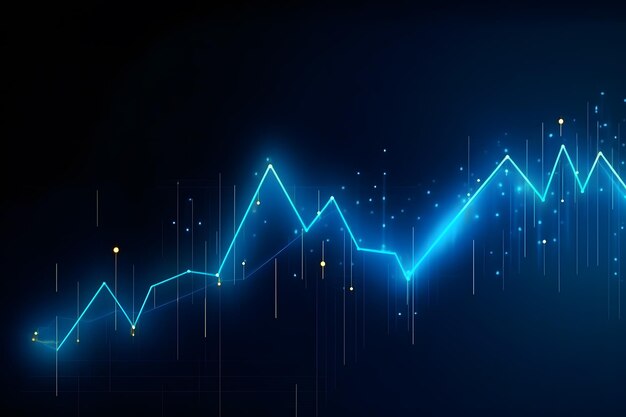 Foto börsenhandelsdiagramme und kerzendiagramme auf bildschirmmonitoren für finanzielle investitionen und