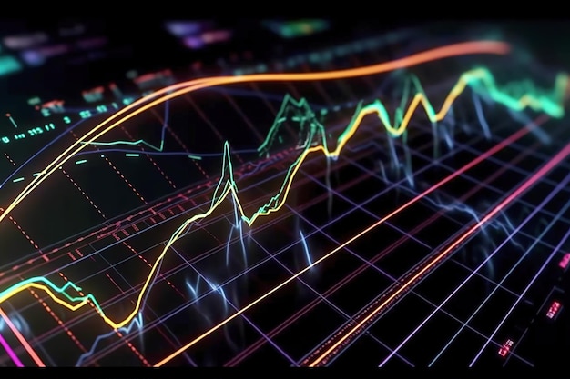 Börsenkarte, Transaktionsanalyse, Investitionsfinanzierung, Börsenfinanz- oder Devisendiagramm, Marktdiagramm, Krise, Verluste, Wachstum, Einkommen und Gewinne gewinnen den Trend