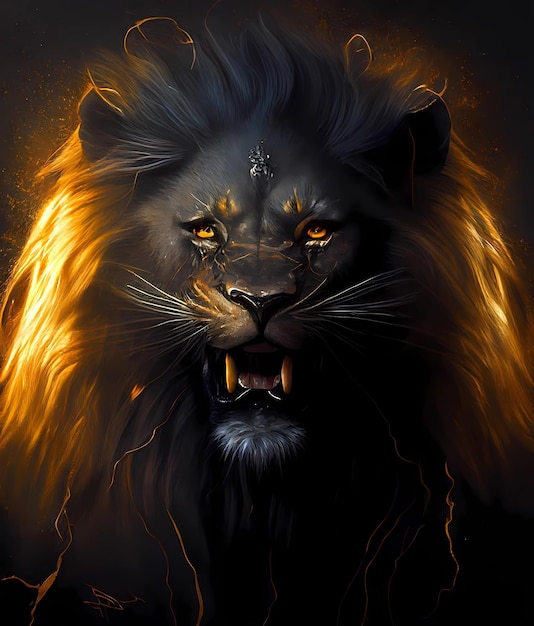Böser brutaler Löwe