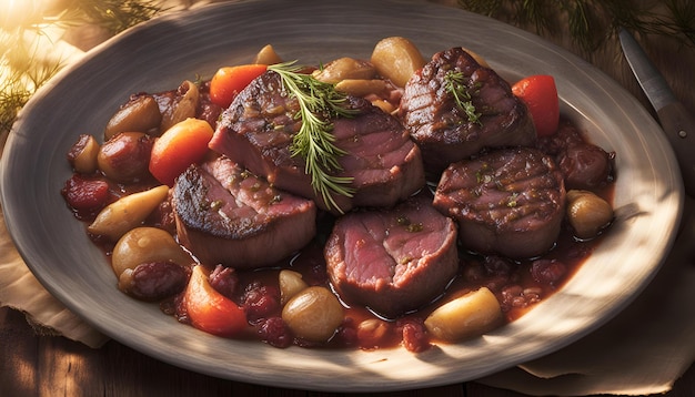 Foto boeuf bourgignon filet mignon beefsteak