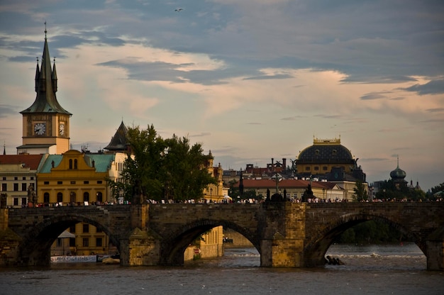 Bogenbrücke gegen gebaute Strukturen