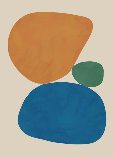 Bohemian Colorblocks Moderne Steine Komposition Abstrakte minimalistische Leinwandkunst