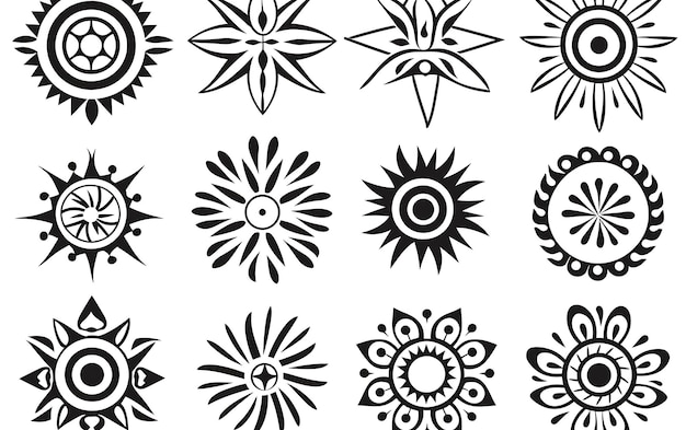 Bohemian Mindful Patterns Malseite schwarz-weiß