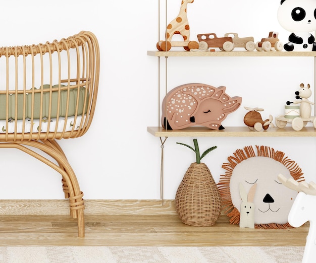 Boho-Babyzimmer-Interieur für Blogs