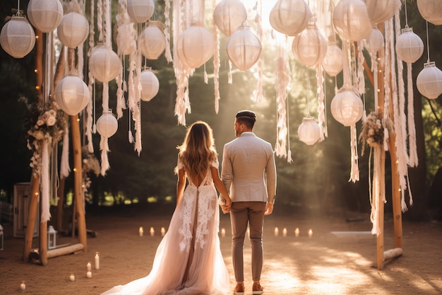 Boho Splendor Boda terrosa de otoño en medio de la belleza de la naturaleza