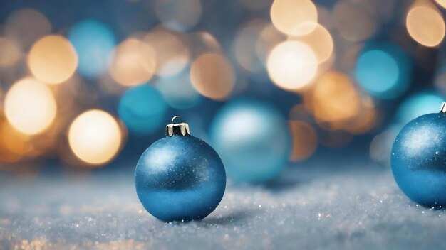 Foto el bokeh abstracto de navidad en tono azul claro