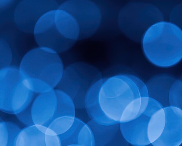 Foto bokeh azul criado por luzes de neon com fundo preto