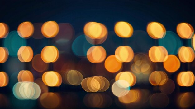 Bokeh circular abstrato de fundo da cidade à noite desfocado