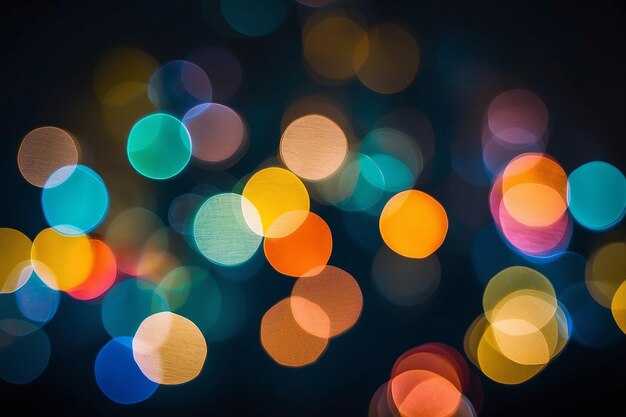 El bokeh colorido es una difusión de la luz por la noche.