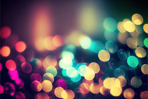 Bokeh colorido Fondo de brillo con destellos de luz brillante Arte generativo de IA