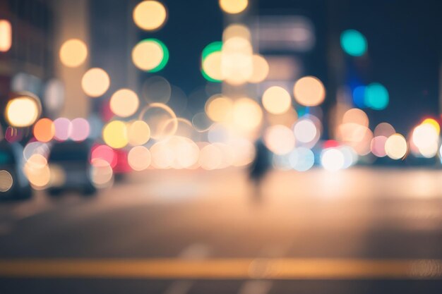 Foto bokeh de una concurrida calle de la ciudad