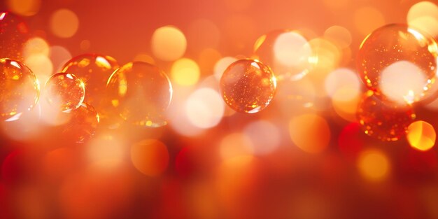 Foto bokeh de férias vermelho e laranja fundo de natal abstrato ia geradora