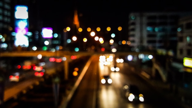 Foto bokeh de fundo da cidade de tráfego